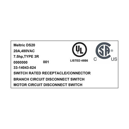 Meltric 33-14043-824 RECEPTACLE METAL PAWL (ON POLY RECEPTACLE) 33-14043-824